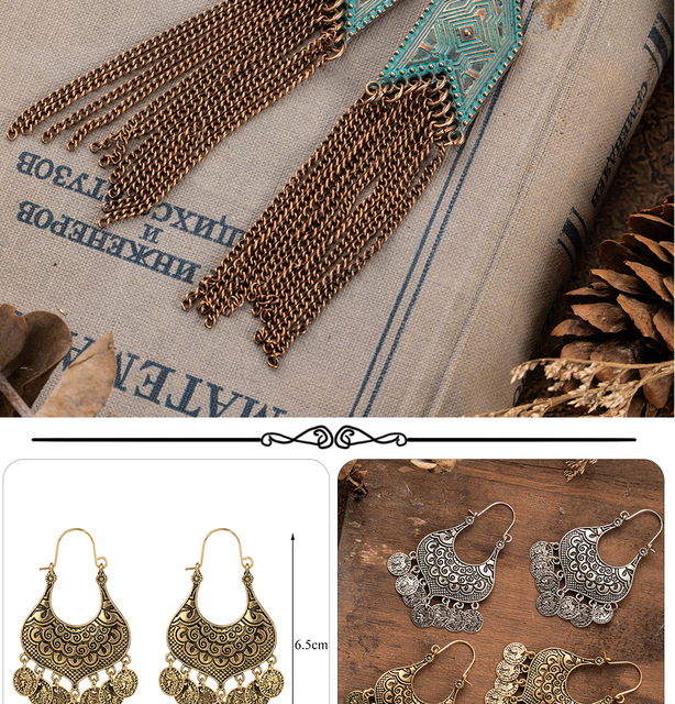 Kolczyki wiszące z mieszczącego się w Czechach pióra Tassel dla kobiet 2019 vintage złote liście Brincos biżuteria - gotowe! - Wianko - 12