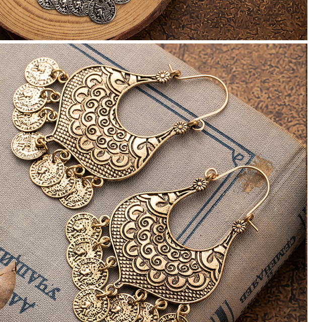 Kolczyki wiszące z mieszczącego się w Czechach pióra Tassel dla kobiet 2019 vintage złote liście Brincos biżuteria - gotowe! - Wianko - 14