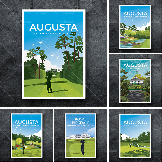 Plakat Augusta National Golf Club - Celebrity Golf w Azji i Ameryce - prezent dla golfistów, idealny dla całej rodziny - Wianko - 5