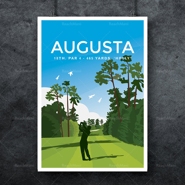 Plakat Augusta National Golf Club - Celebrity Golf w Azji i Ameryce - prezent dla golfistów, idealny dla całej rodziny - Wianko - 8