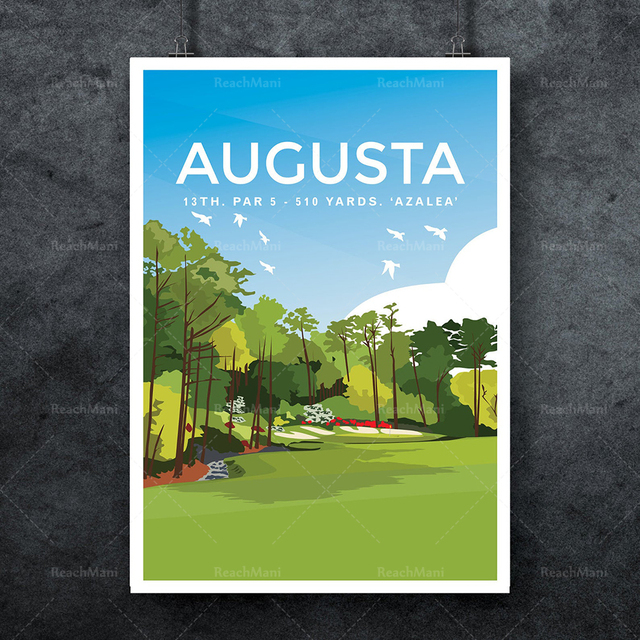 Plakat Augusta National Golf Club - Celebrity Golf w Azji i Ameryce - prezent dla golfistów, idealny dla całej rodziny - Wianko - 6