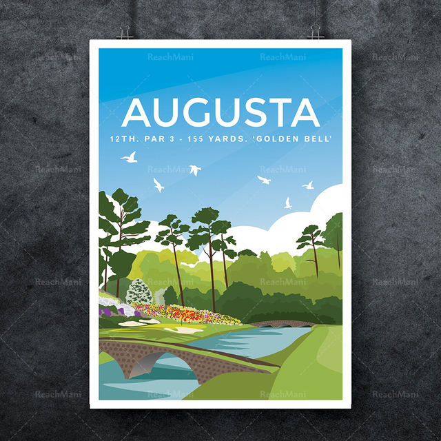 Plakat Augusta National Golf Club - Celebrity Golf w Azji i Ameryce - prezent dla golfistów, idealny dla całej rodziny - Wianko - 7