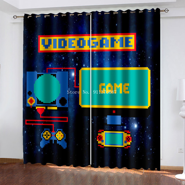 Gamer Blackout - zasłony do sypialni dla nastoletnich chłopców ozdoba okna - Gamepad Home Decoration - Wianko - 15