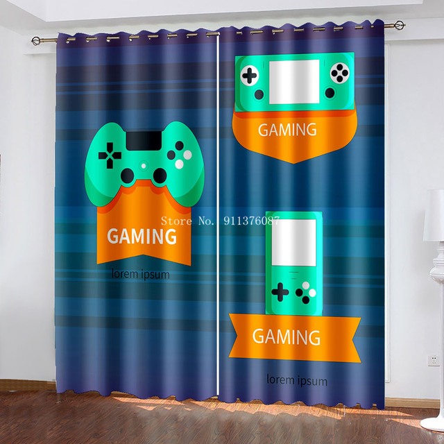 Gamer Blackout - zasłony do sypialni dla nastoletnich chłopców ozdoba okna - Gamepad Home Decoration - Wianko - 22