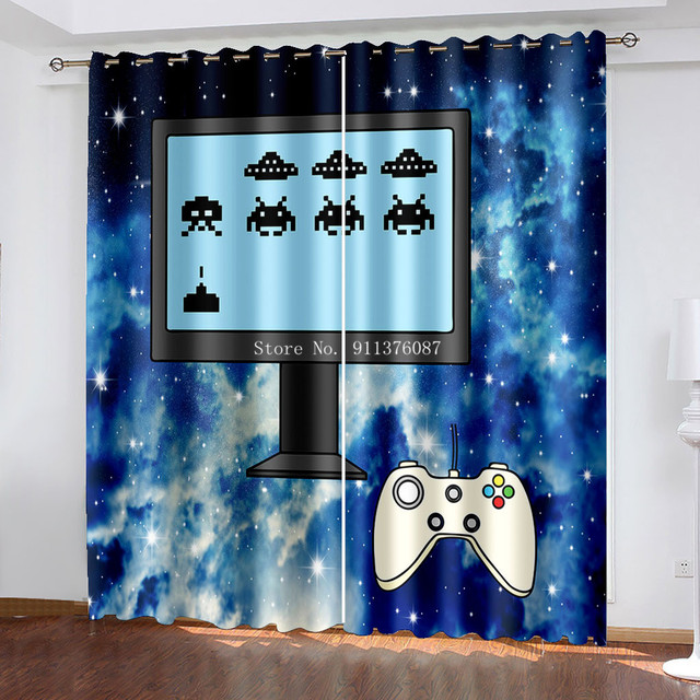 Gamer Blackout - zasłony do sypialni dla nastoletnich chłopców ozdoba okna - Gamepad Home Decoration - Wianko - 13