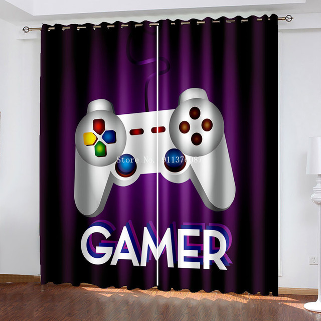 Gamer Blackout - zasłony do sypialni dla nastoletnich chłopców ozdoba okna - Gamepad Home Decoration - Wianko - 19