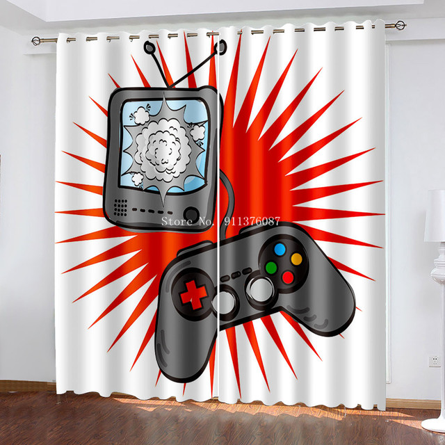 Gamer Blackout - zasłony do sypialni dla nastoletnich chłopców ozdoba okna - Gamepad Home Decoration - Wianko - 9