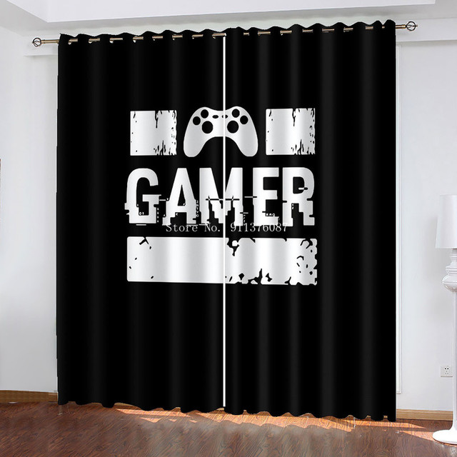 Gamer Blackout - zasłony do sypialni dla nastoletnich chłopców ozdoba okna - Gamepad Home Decoration - Wianko - 8