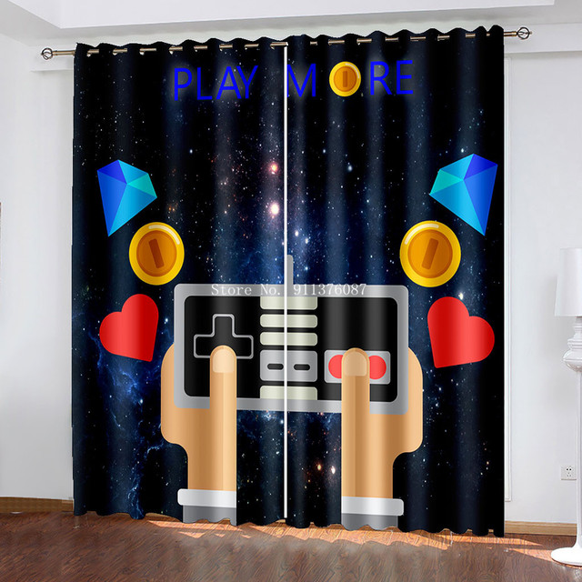 Gamer Blackout - zasłony do sypialni dla nastoletnich chłopców ozdoba okna - Gamepad Home Decoration - Wianko - 17