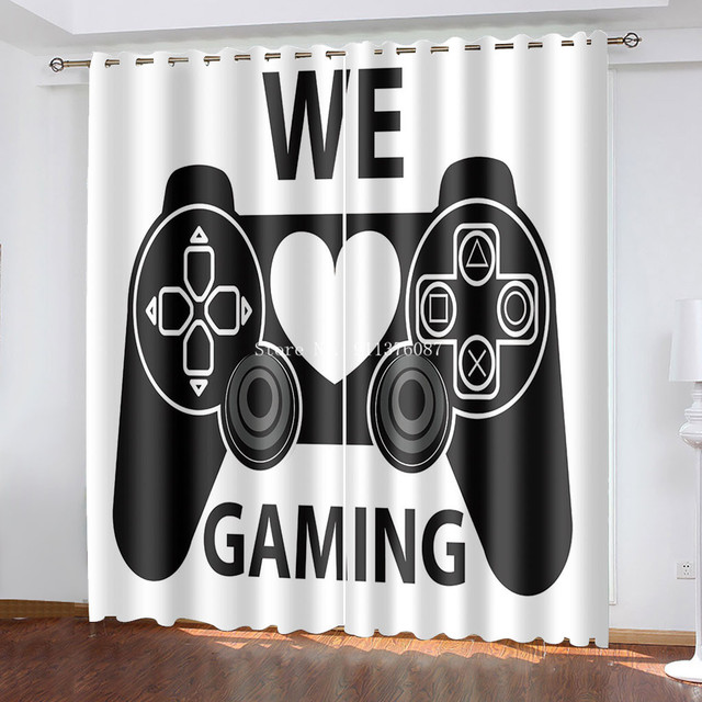 Gamer Blackout - zasłony do sypialni dla nastoletnich chłopców ozdoba okna - Gamepad Home Decoration - Wianko - 7