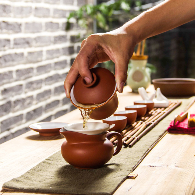 Czarka do herbaty Chińska Zisha Yixing Puer TeaSet z purpurowej gliny - Wianko - 2