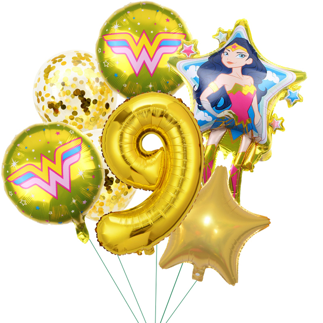 Balony z nadrukiem Super kobieta na przyjęcie urodzinowe - 7 sztuk, 32 calowe, Happy Birthday - Wianko - 9