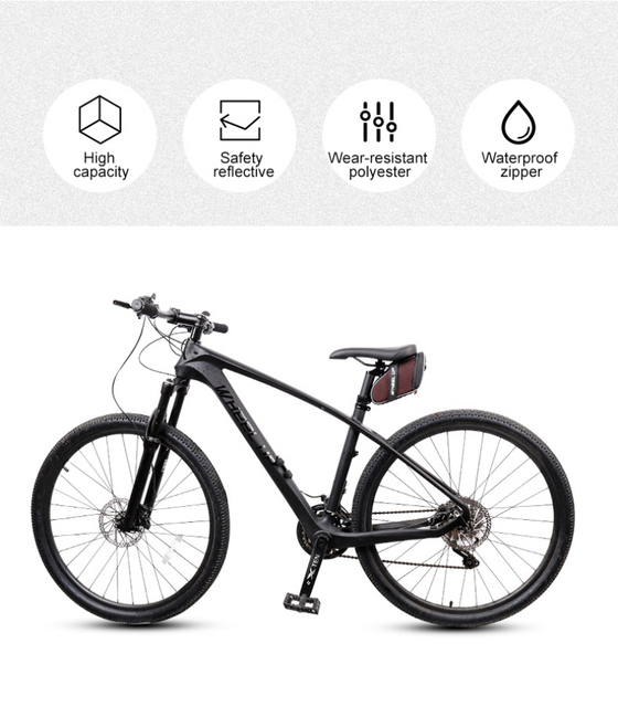 Torba na bagażnik rowerowy MTB Road Bike, wodoodporna, czarna, górski rower, siedzisko poduszki - Wianko - 5
