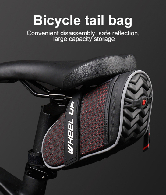 Torba na bagażnik rowerowy MTB Road Bike, wodoodporna, czarna, górski rower, siedzisko poduszki - Wianko - 1