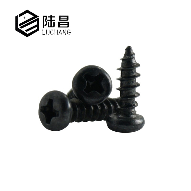 Śruby samogwintujące Luchang 1000 sztuk czarny Micro z łbem okrągłym do drewna - Wianko - 1