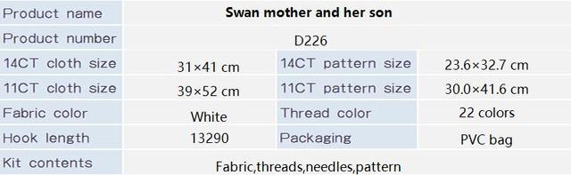 Zestaw do szycia krzyżykowego z opieczętowanym wzorem Łabędź - matka i syn, 11CT/14CT, farby liczone, dekoracje i robótki ręczne haftu - Wianko - 3