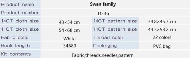 Zestaw do szycia krzyżykowego z opieczętowanym wzorem Łabędź - matka i syn, 11CT/14CT, farby liczone, dekoracje i robótki ręczne haftu - Wianko - 7