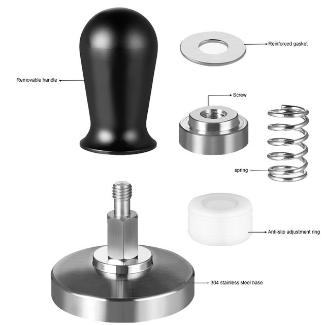 Rozdzielacz do kawy podwójna głowica z regulowaną głębokością Espresso - stożek dystrybutor kawy sabotaż - 51 53 58mm - Wianko - 38