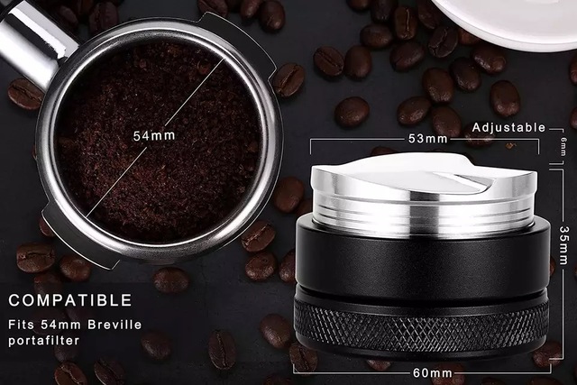 Rozdzielacz do kawy podwójna głowica z regulowaną głębokością Espresso - stożek dystrybutor kawy sabotaż - 51 53 58mm - Wianko - 15