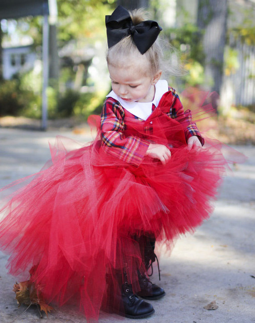 Czarna długa spódniczka tutu dla dziewczynki na urodziny, przyjęcie i zdjęcia - Flower Girl - Wianko - 7