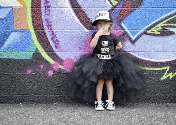 Czarna długa spódniczka tutu dla dziewczynki na urodziny, przyjęcie i zdjęcia - Flower Girl - Wianko - 3