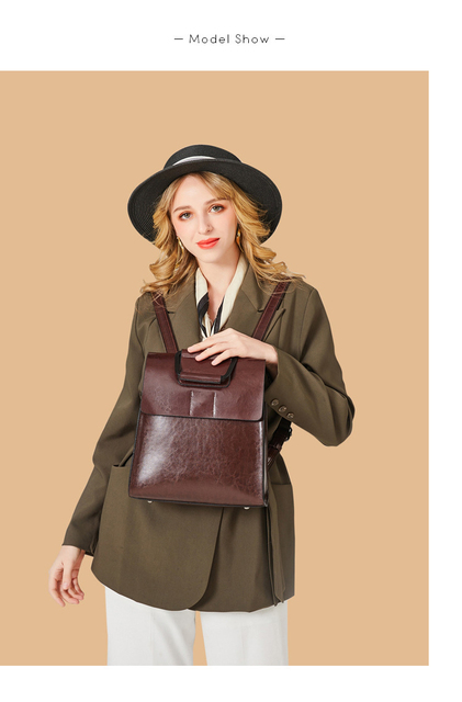Vintage plecak damski z wysokiej jakości skóry - idealny na podróże i do szkoły - Wianko - 6