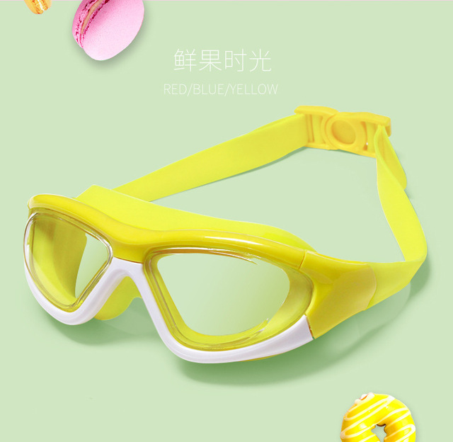 Dziecięce gogle pływackie HD 2022 chłopięce i wodoodporne z przeciwmgielnym wykończeniem, duże pudełko z czepek i zestawem okularów - Wianko - 2