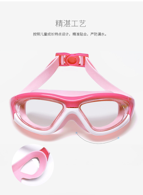 Dziecięce gogle pływackie HD 2022 chłopięce i wodoodporne z przeciwmgielnym wykończeniem, duże pudełko z czepek i zestawem okularów - Wianko - 4