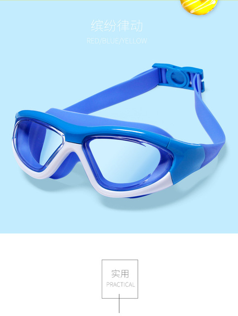 Dziecięce gogle pływackie HD 2022 chłopięce i wodoodporne z przeciwmgielnym wykończeniem, duże pudełko z czepek i zestawem okularów - Wianko - 3
