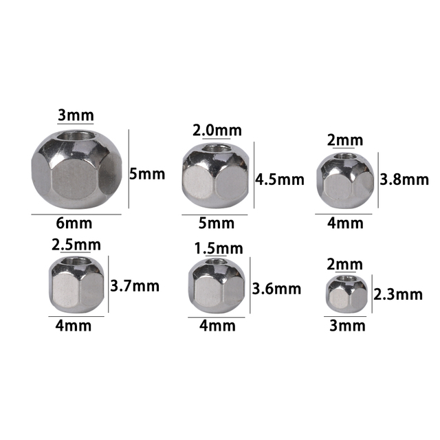 Duże otwór luźne koraliki ze stali nierdzewnej 304, 20-100 sztuk/partia, 3-6mm, do tworzenia biżuterii DIY - Wianko - 28