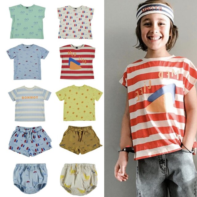 Nowe zestawy ubrań dla chłopców na lato 2021 BONMOT - koszulka z krótkim rękawem i szorty - Wianko - 1