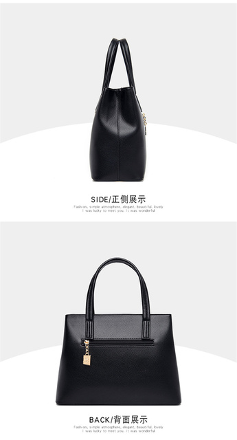 Wysokiej klasy czarna torebka damska na ramię z rączką - luksusowa, skórzana, typu Tote, marki projektant - Wianko - 20