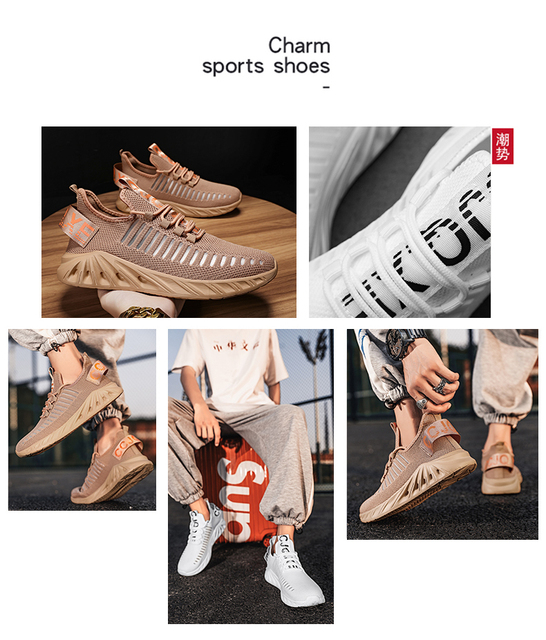 Lekkie męskie buty do biegania z projektantem, trampki sportowe mężczyzny, wygodne buty mężczyźni, trampki lekkoatletyczne Zapatillas Hombre - Wianko - 6