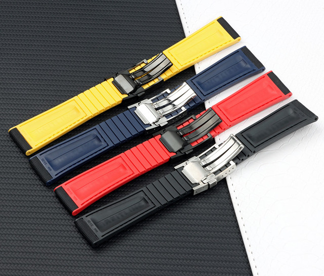 Zegarek nylonowy pasek do zegarków czarny czerwony Breitling NAVITIMER WORLD Avenger/Navitimer 22mm 24mm - Wianko - 6