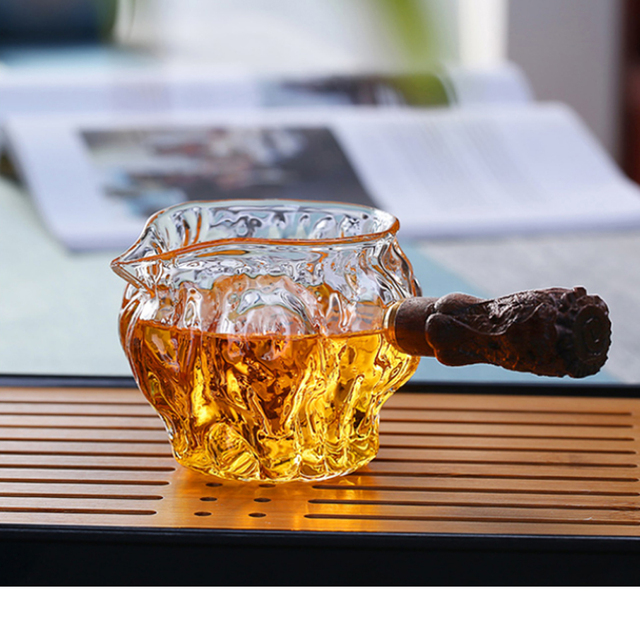 Dzbanek do herbaty Kung Fu z żaroodpornym szkłem, drewnianym uchwytem i przezroczystym dozownikiem - Wianko - 14
