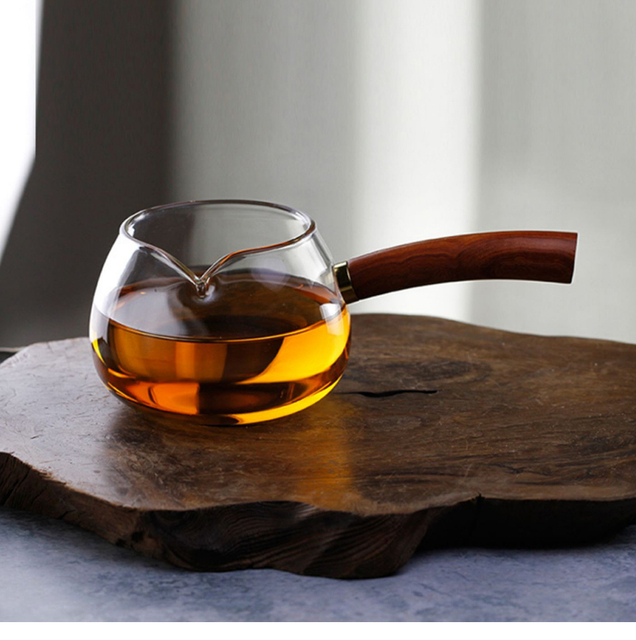 Dzbanek do herbaty Kung Fu z żaroodpornym szkłem, drewnianym uchwytem i przezroczystym dozownikiem - Wianko - 6
