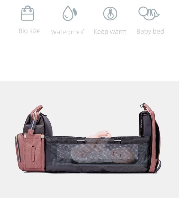 Lequen torba na pieluchy dla niemowląt - plecak wielofunkcyjny i składany wózek - stylowa, wodoodporna torba podróżna typu Drop Statek - Wianko - 2