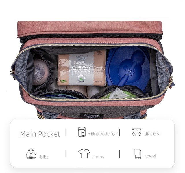 Lequen torba na pieluchy dla niemowląt - plecak wielofunkcyjny i składany wózek - stylowa, wodoodporna torba podróżna typu Drop Statek - Wianko - 7