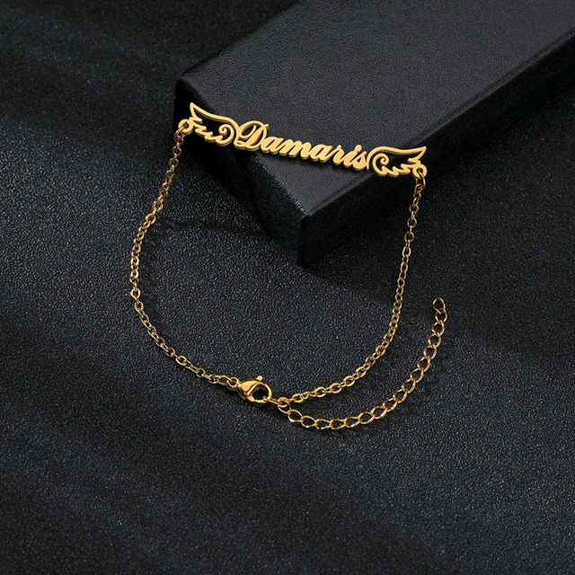 Skrzydło bransoletka Charms ze stali nierdzewnej, personalizowana złota biżuteria dla kobiet i dzieci - Wianko - 4