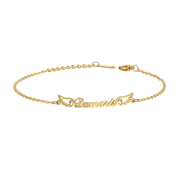 Skrzydło bransoletka Charms ze stali nierdzewnej, personalizowana złota biżuteria dla kobiet i dzieci - Wianko - 5