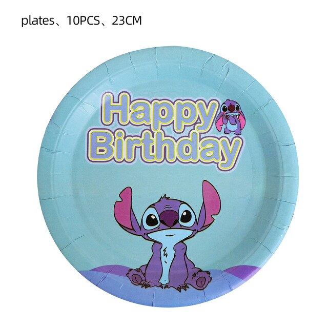 Dekoracja urodzinowa Disney Baby Lilo i Stitch - niebieski motyw dla dziewczyny i chłopca, balon, flaga i materiały eksploatacyjne - Wianko - 9