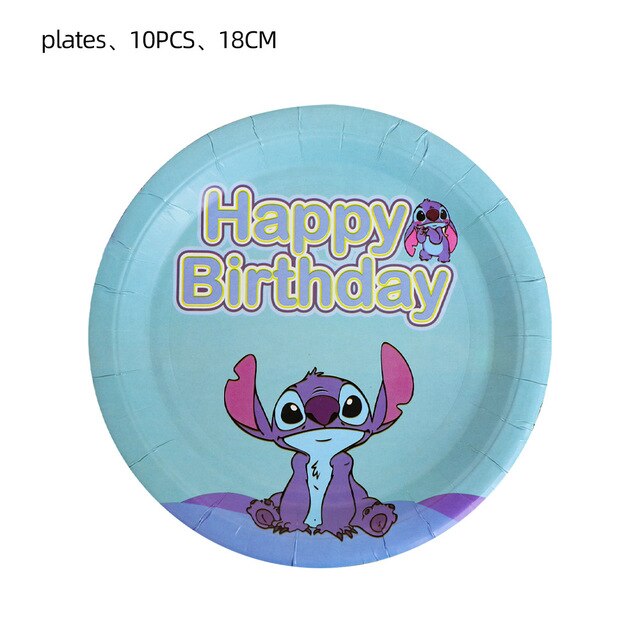 Dekoracja urodzinowa Disney Baby Lilo i Stitch - niebieski motyw dla dziewczyny i chłopca, balon, flaga i materiały eksploatacyjne - Wianko - 4