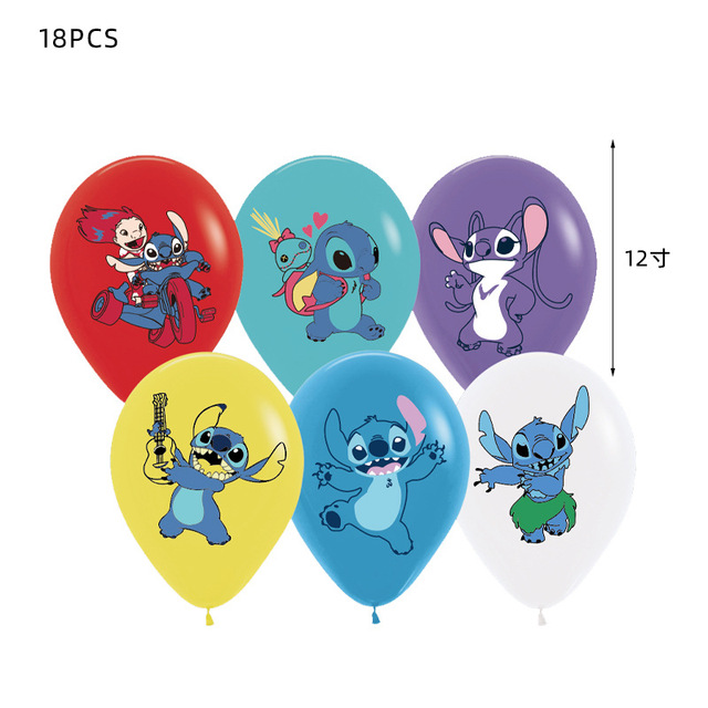 Dekoracja urodzinowa Disney Baby Lilo i Stitch - niebieski motyw dla dziewczyny i chłopca, balon, flaga i materiały eksploatacyjne - Wianko - 10