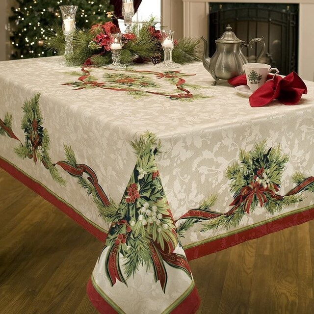 Wodoodporny prostokątny obrus na stół do dekoracji bożonarodzeniowych - Wianko - 3