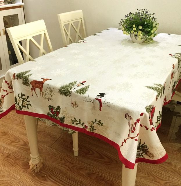 Wodoodporny prostokątny obrus na stół do dekoracji bożonarodzeniowych - Wianko - 6