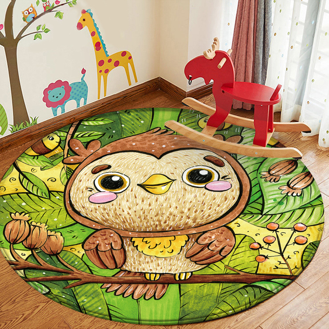 Dywanik dla dzieci - Nordic Kids Animal - Promocja 2022 - Okrągły miękki dywan flanelowy do sypialni, zabawy i antypoślizgowy - Wianko - 14