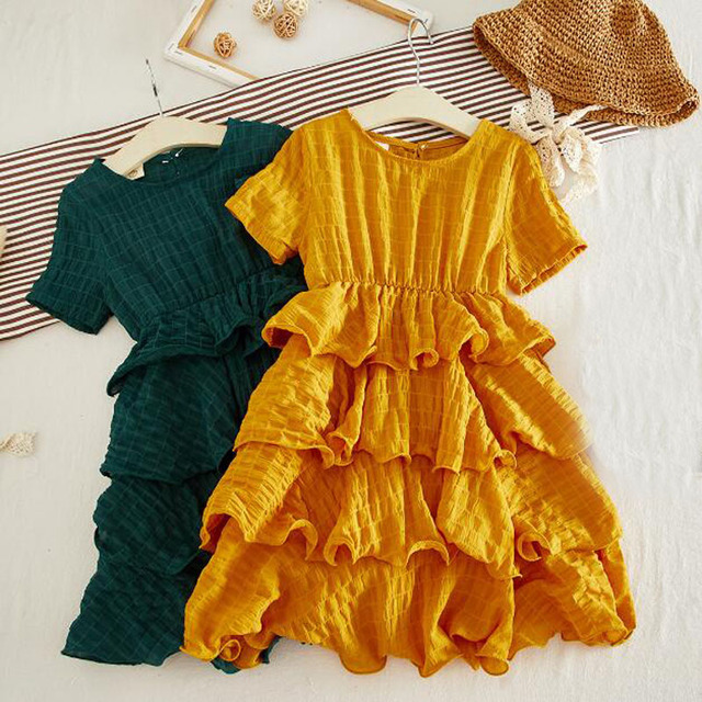 Sukienki dla dzieci MERI AMMI ForBaby z krótkim rękawem, warstwami TuTu i efektem księżniczki (2-7 lat) - Wianko - 5