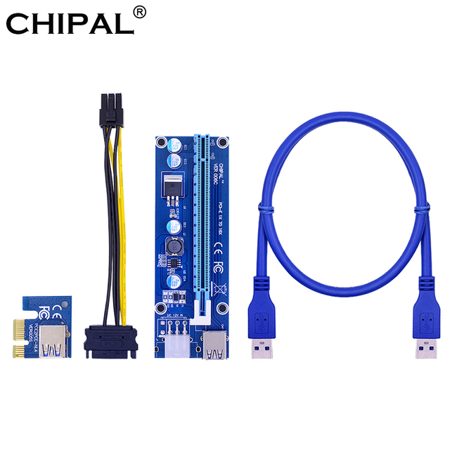 CHIPAL VER006C 1x do 16x PCI-E karta rozszerzająca z kablem USB3.0 60CM i przewodem zasilającym 6Pin - Wianko - 3