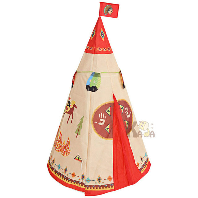 Przenośny namiot-zamek dla dzieci w indyjskim stylu tipi - Wianko - 4