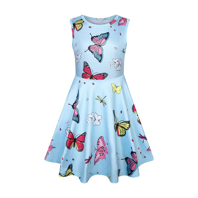 Dziewczęca sukienka letnia z motywem motyla dla dzieci w wieku 4-9 lat - Wianko - 7